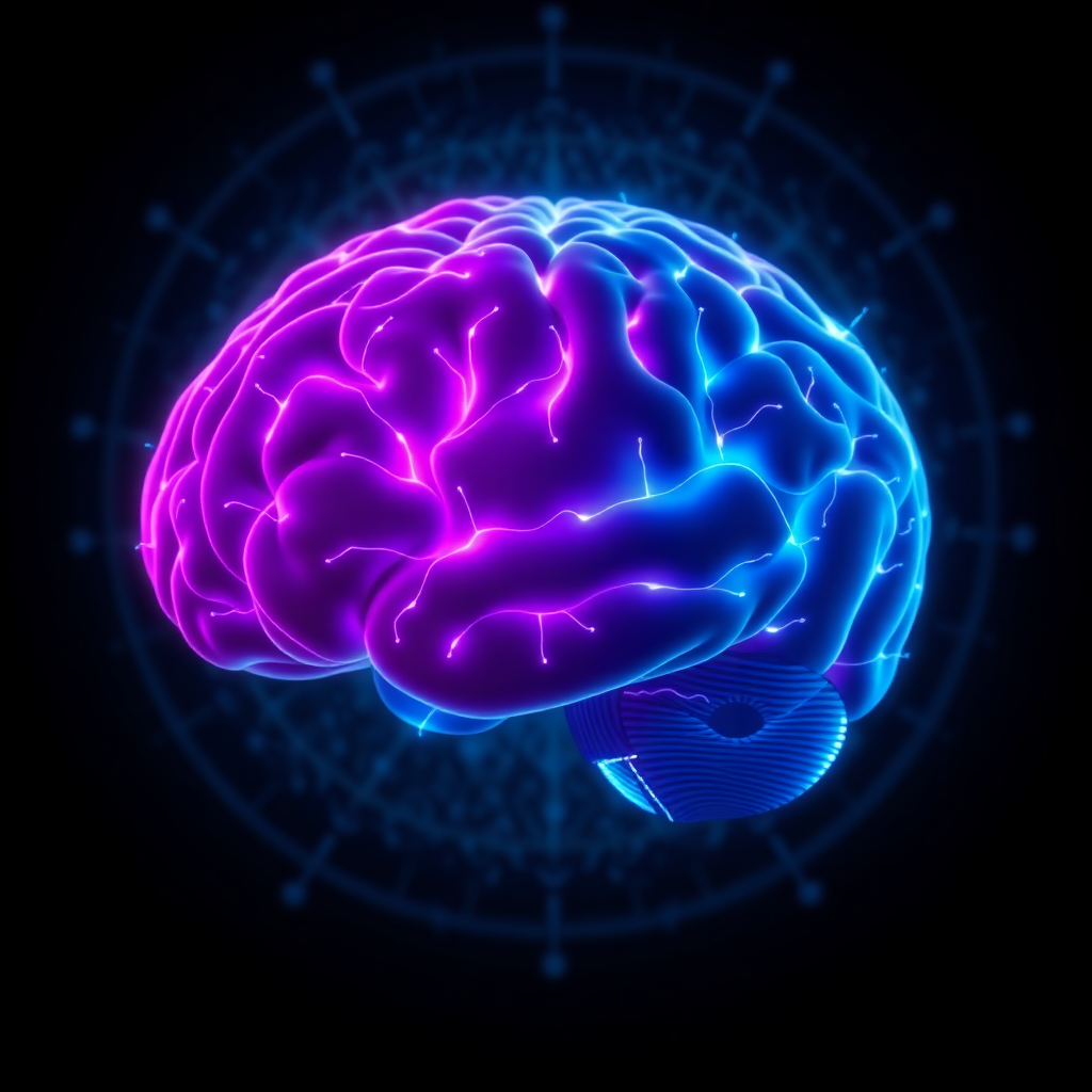 Glowing brain illustration